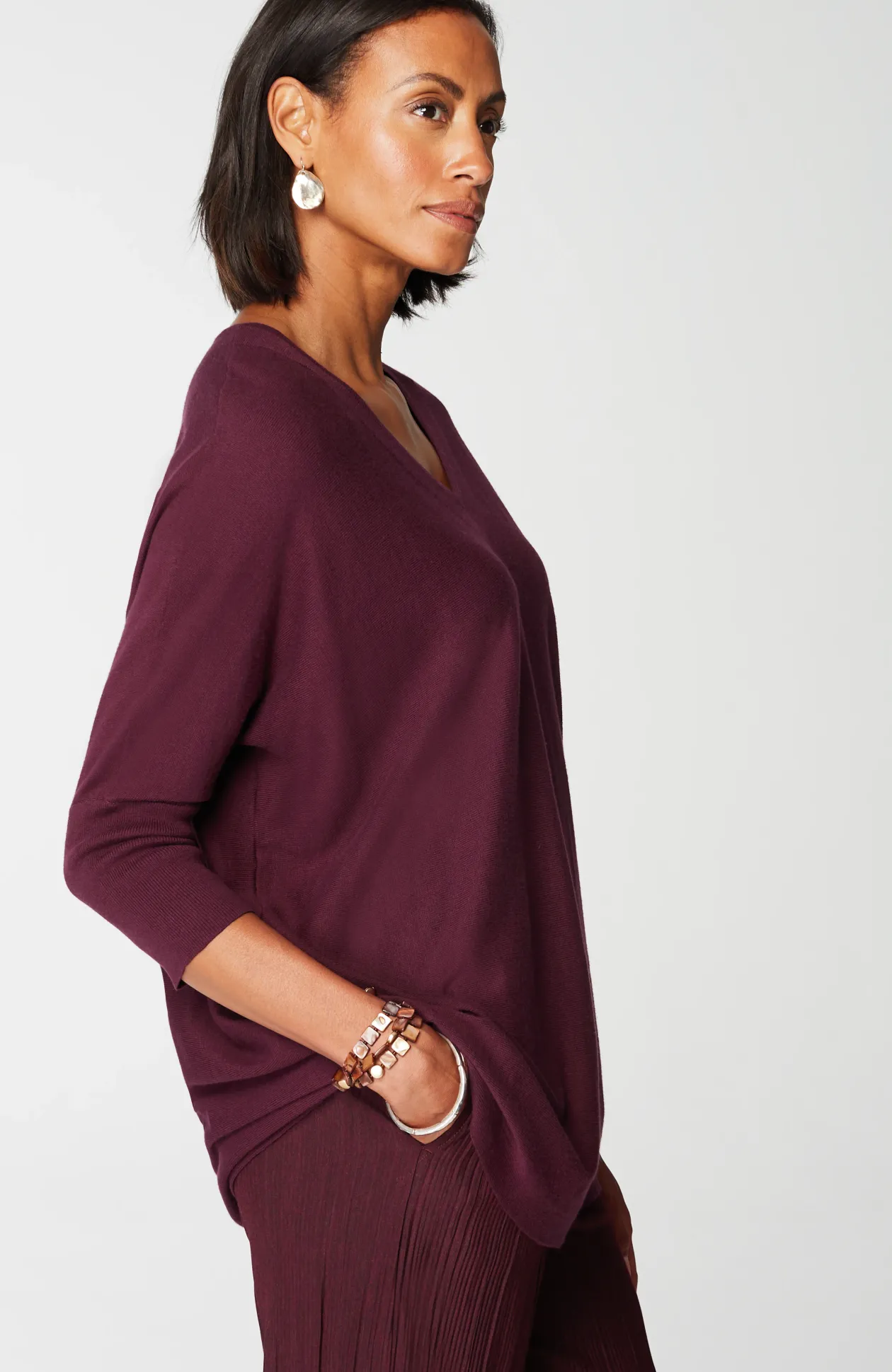 Pure Jill Oversized V-Neck Sweater