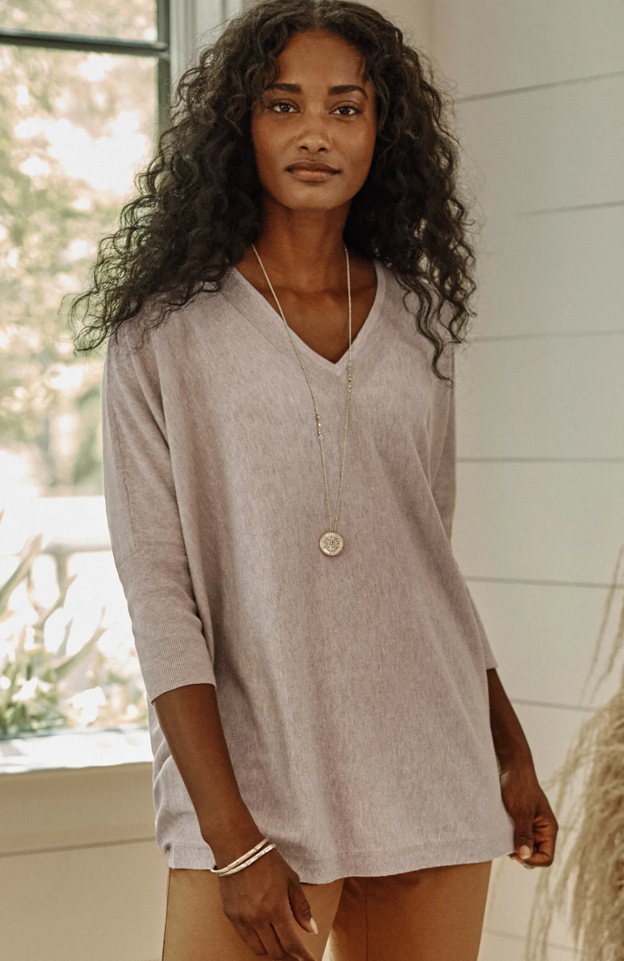 Pure Jill Oversized V-Neck Sweater