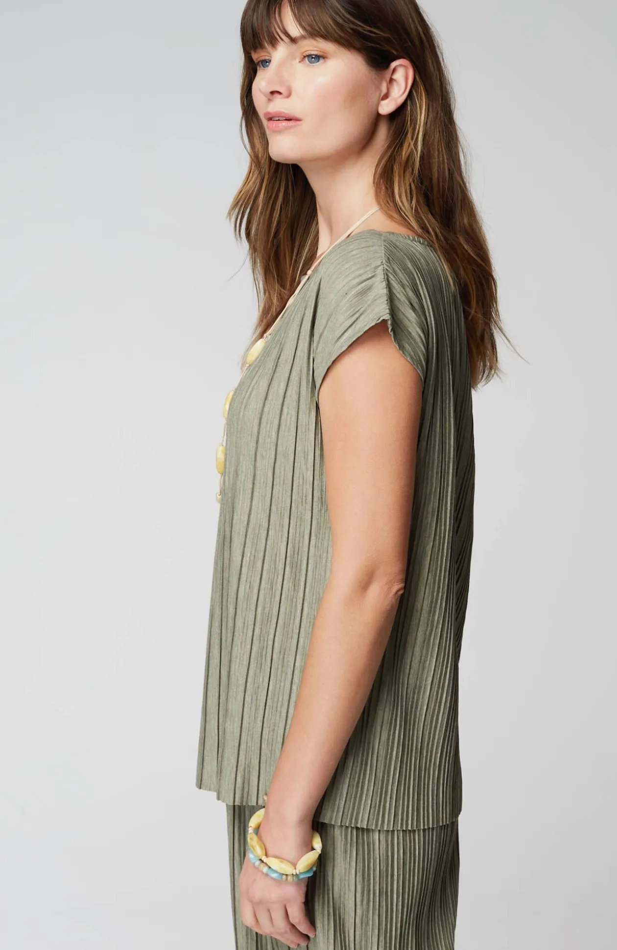 Pure Jill Pleated Dolman-Sleeve Top