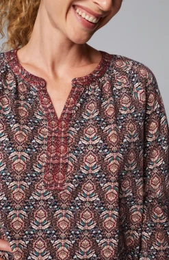 Pure Jill Printed & Embroidered Knit Tunic