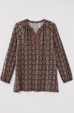 Pure Jill Printed & Embroidered Knit Tunic