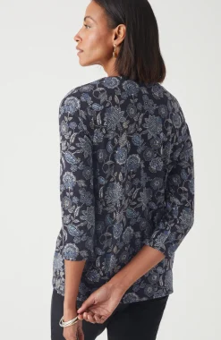 Pure Jill Printed V-Neck Tee