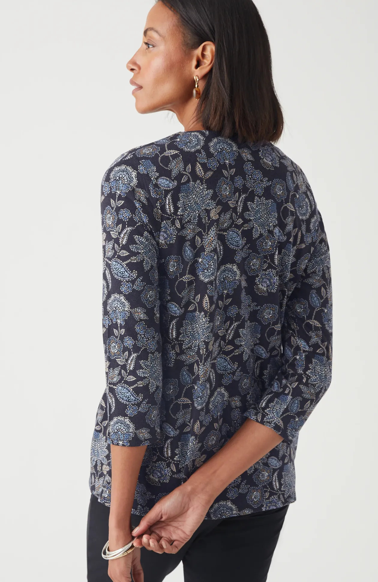 Pure Jill Printed V-Neck Tee