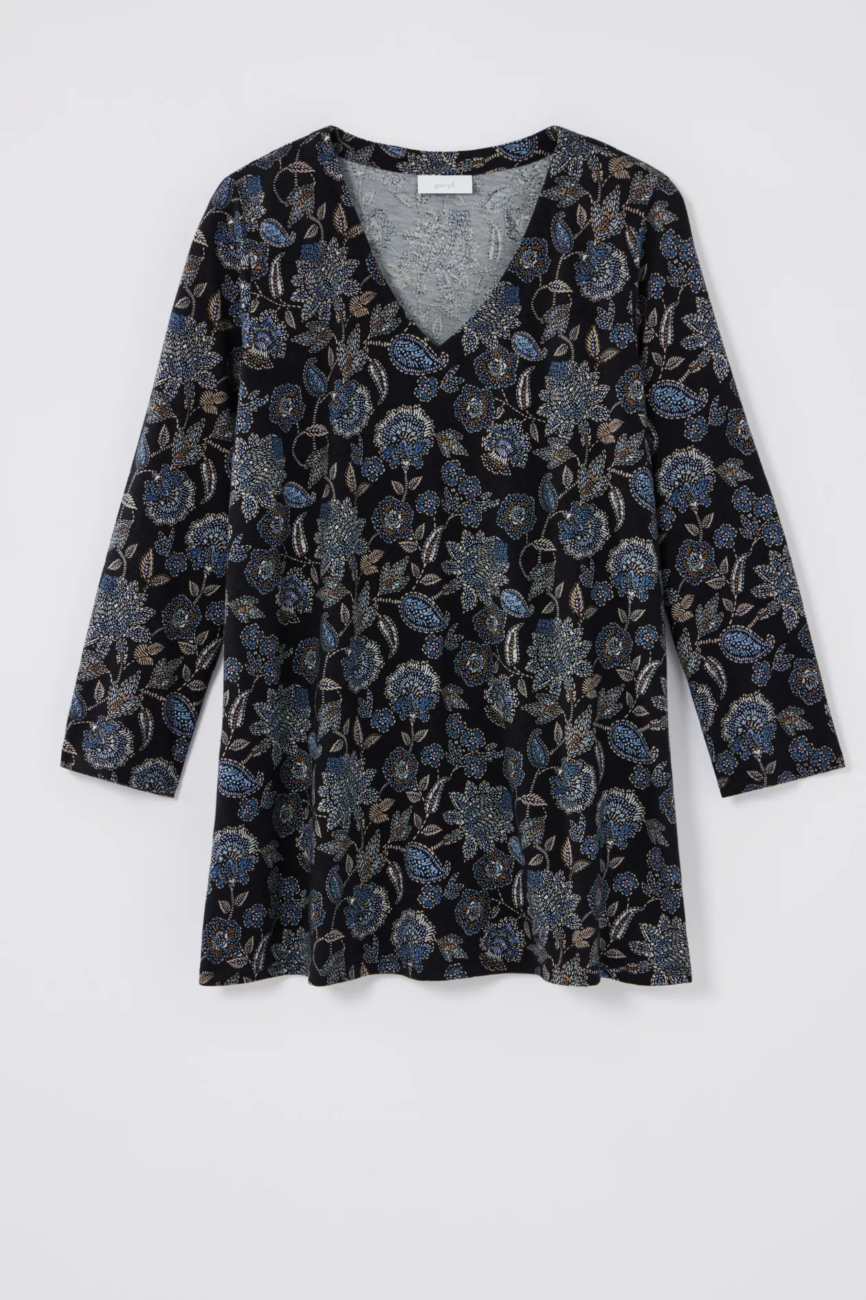 Pure Jill Printed V-Neck Tee