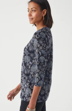 Pure Jill Printed V-Neck Tee