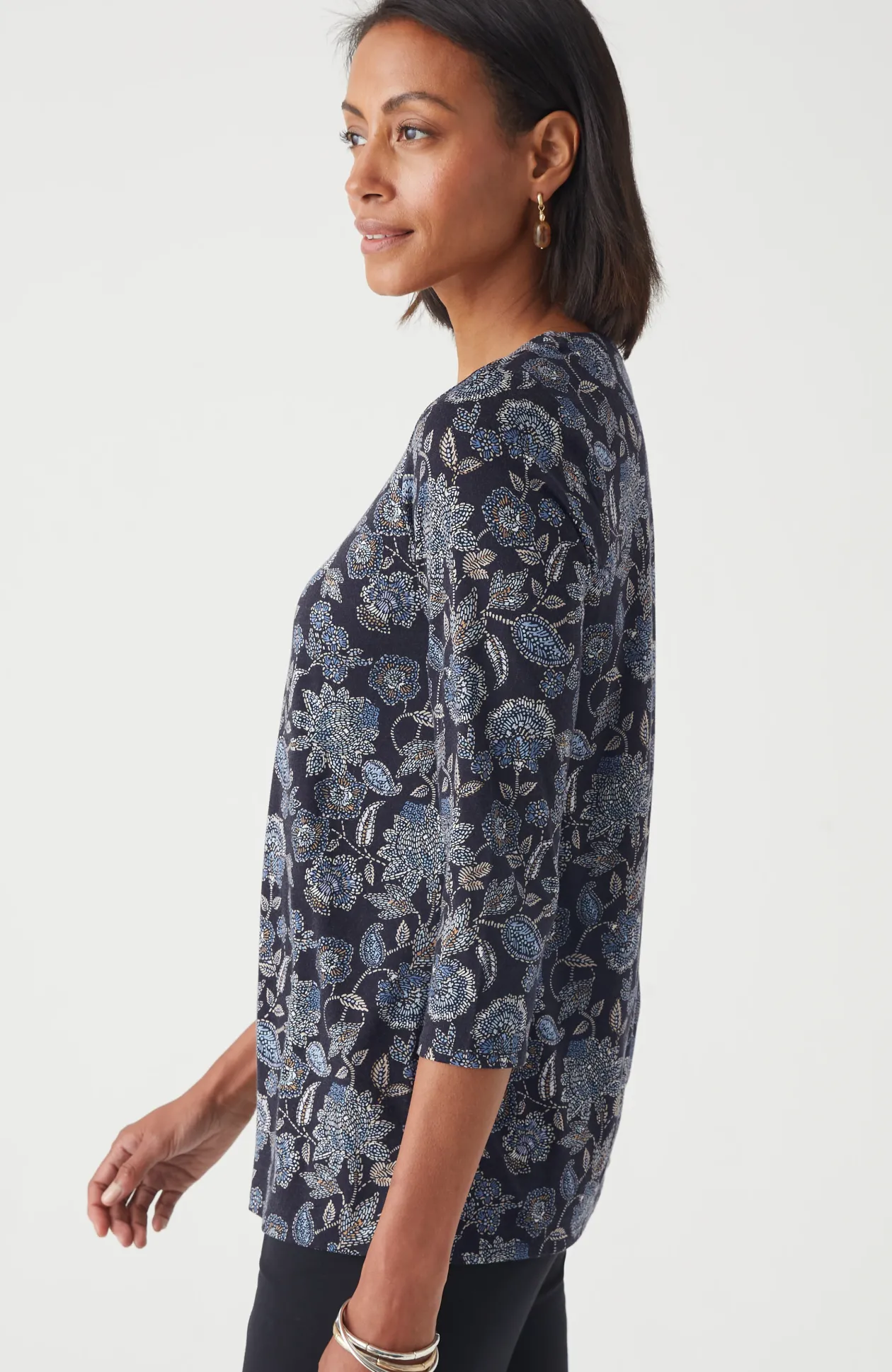 Pure Jill Printed V-Neck Tee