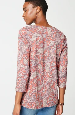 Pure Jill Printed V-Neck Tee