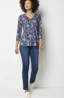 Pure Jill Printed V-Neck Tee