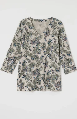 Pure Jill Printed V-Neck Tee