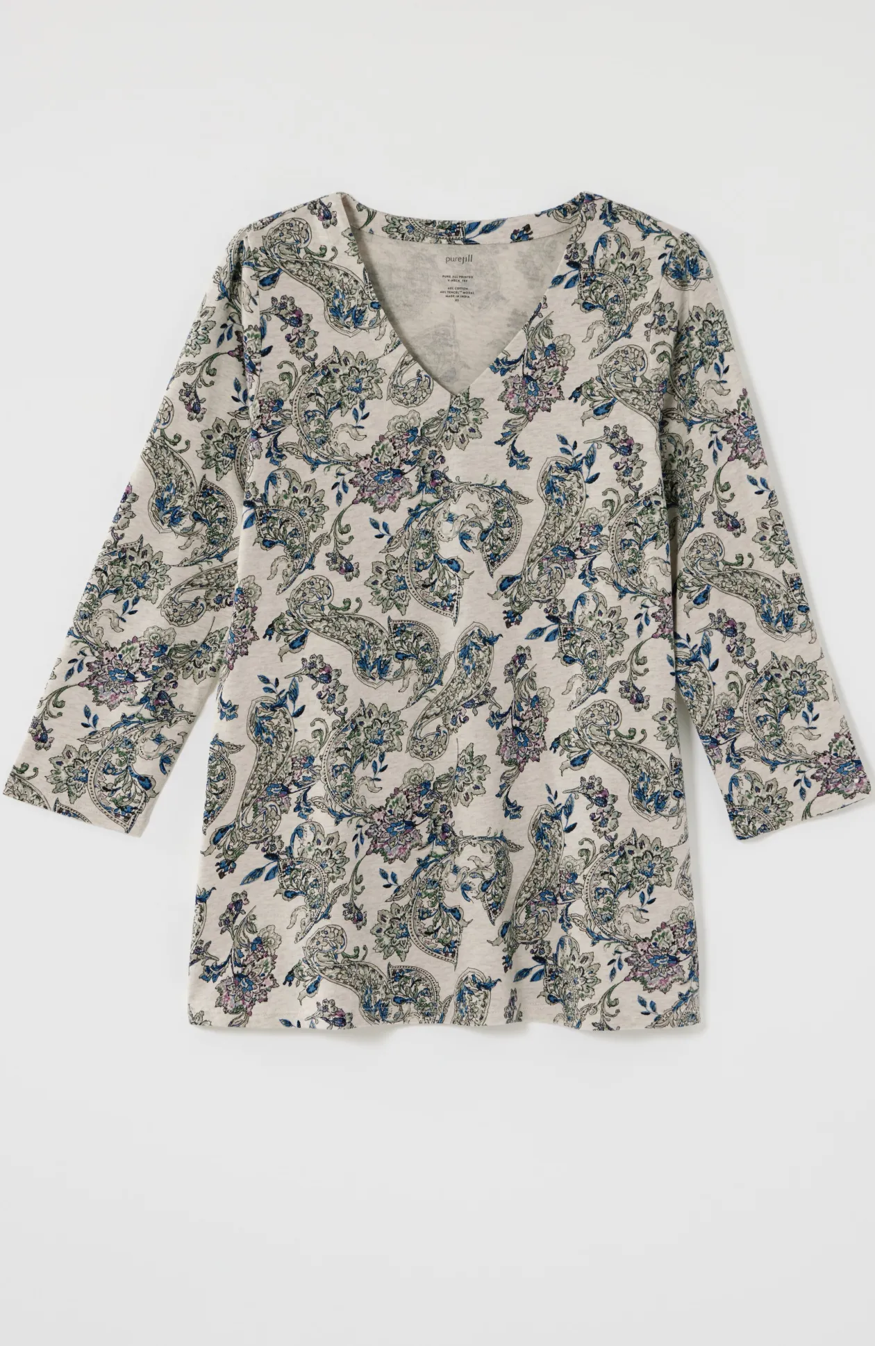 Pure Jill Printed V-Neck Tee