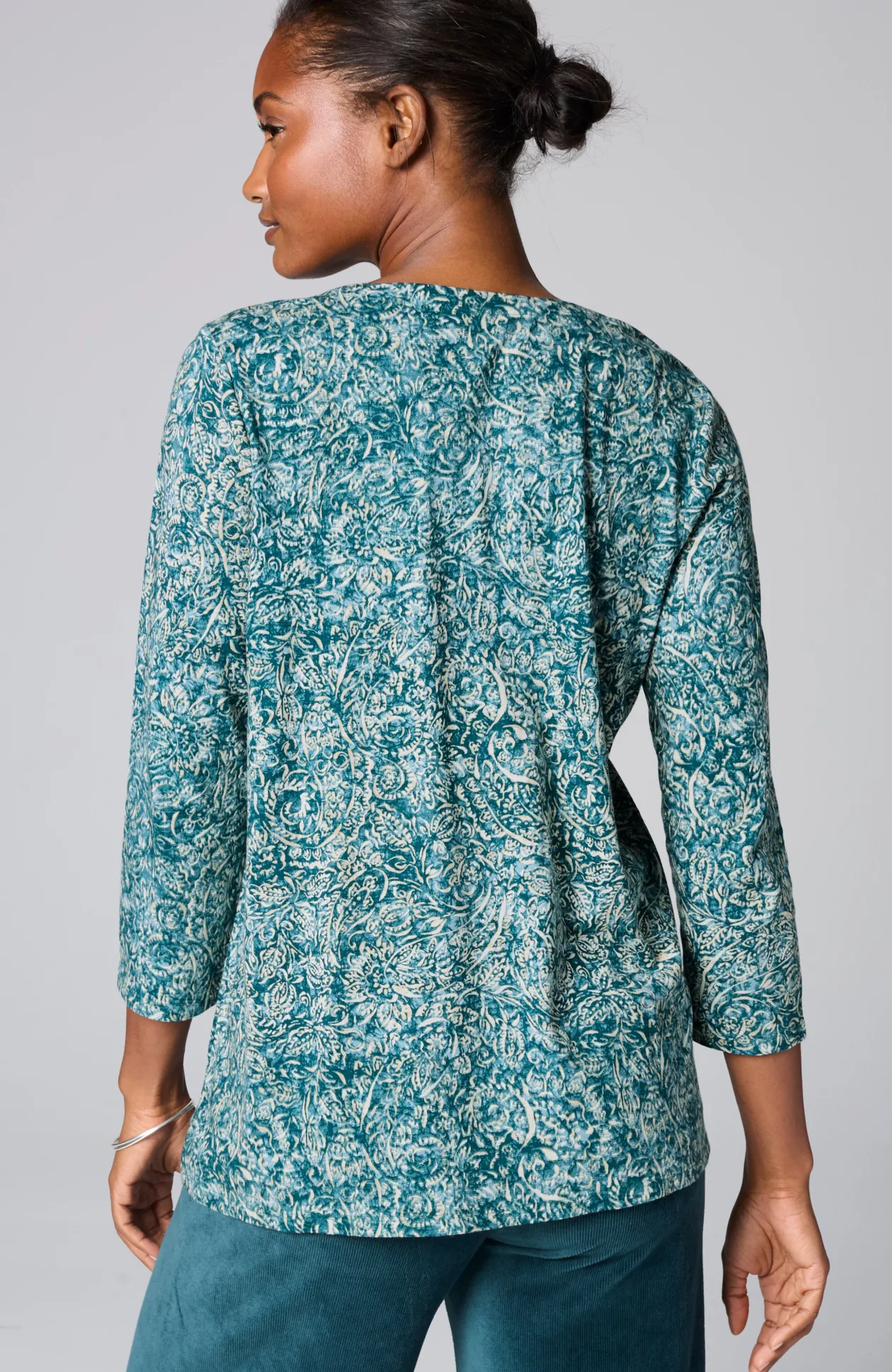 Pure Jill Printed V-Neck Tee