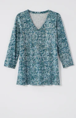 Pure Jill Printed V-Neck Tee