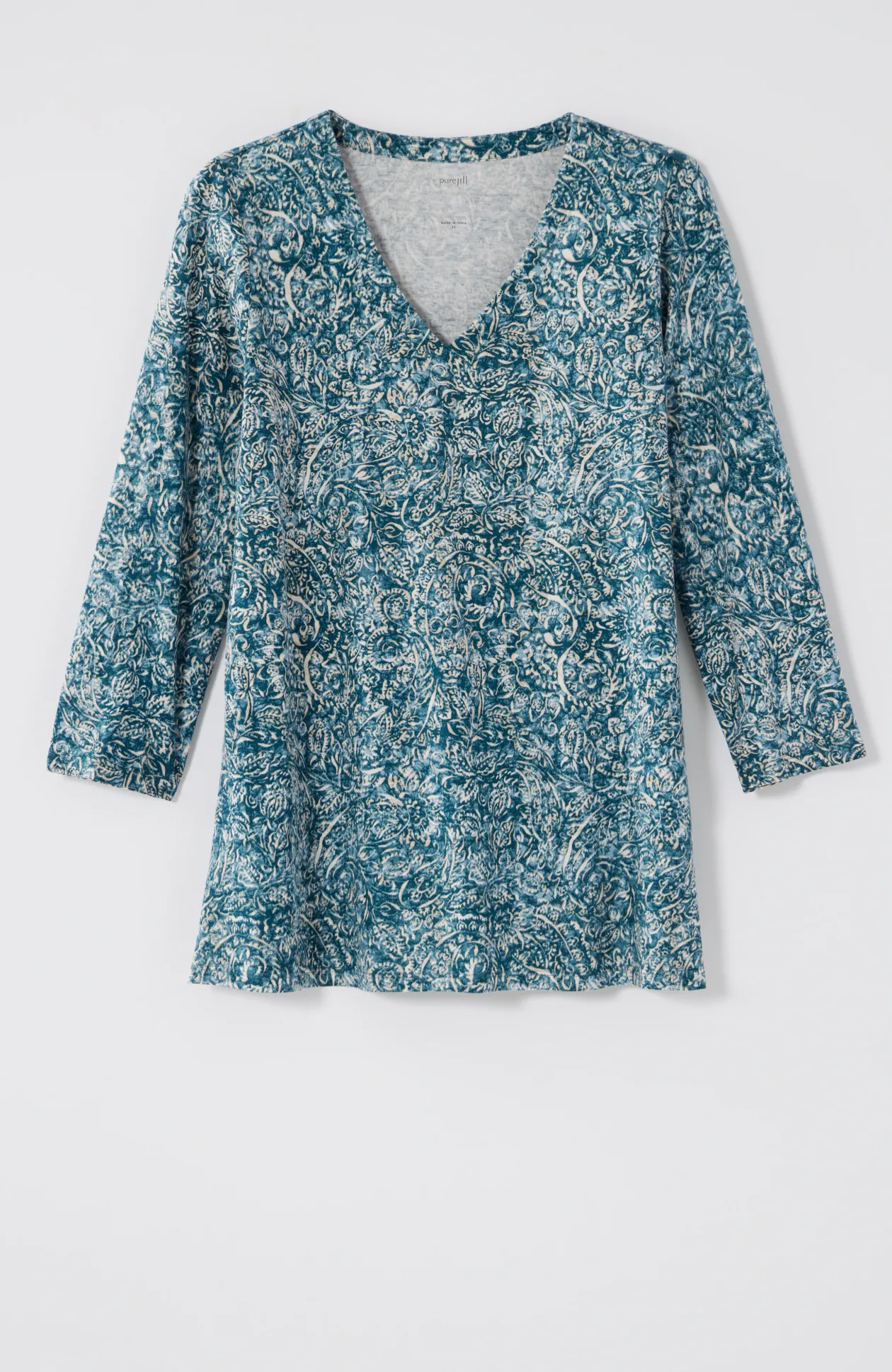 Pure Jill Printed V-Neck Tee