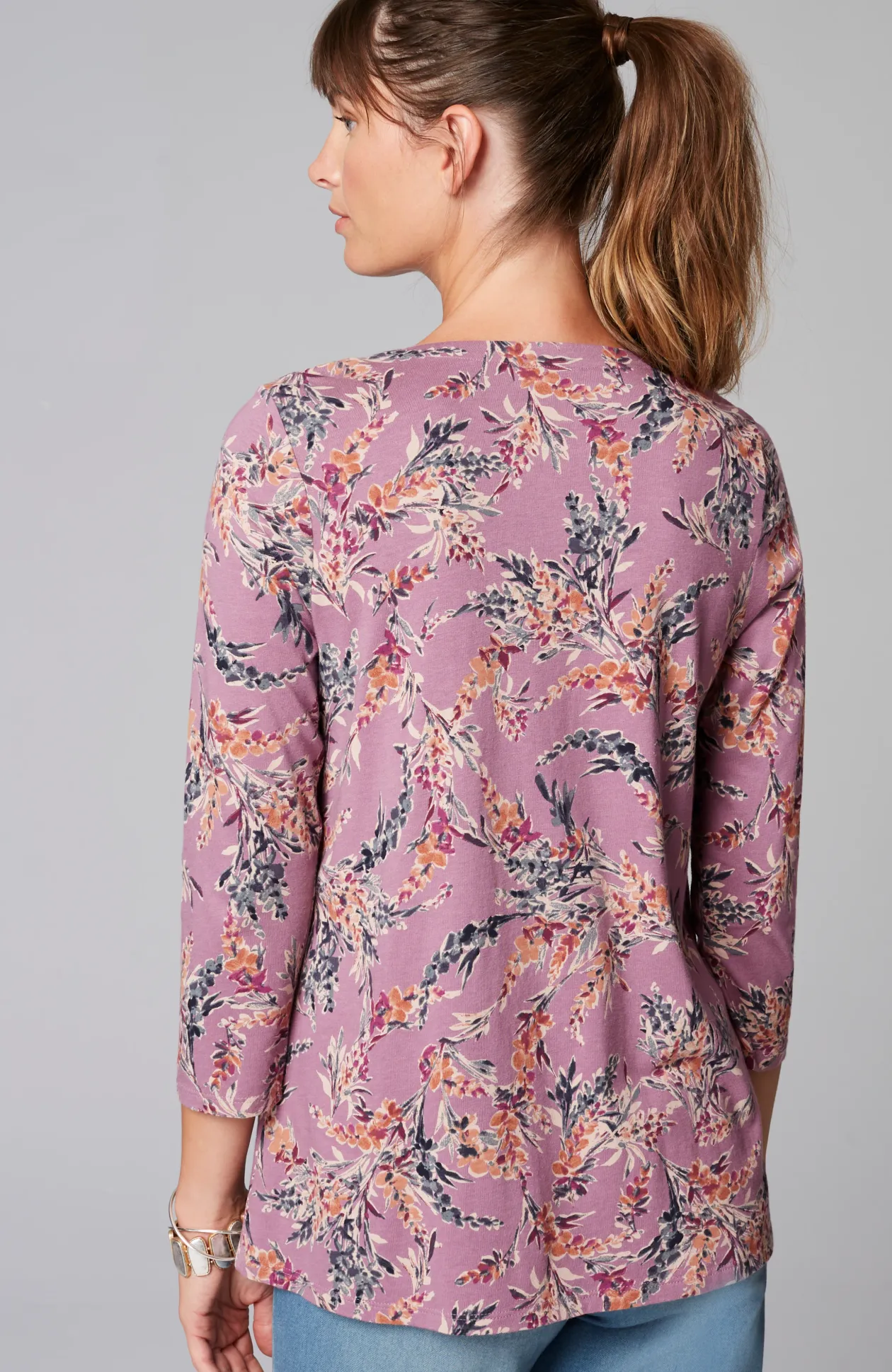 Pure Jill Printed V-Neck Tee