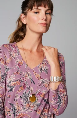 Pure Jill Printed V-Neck Tee