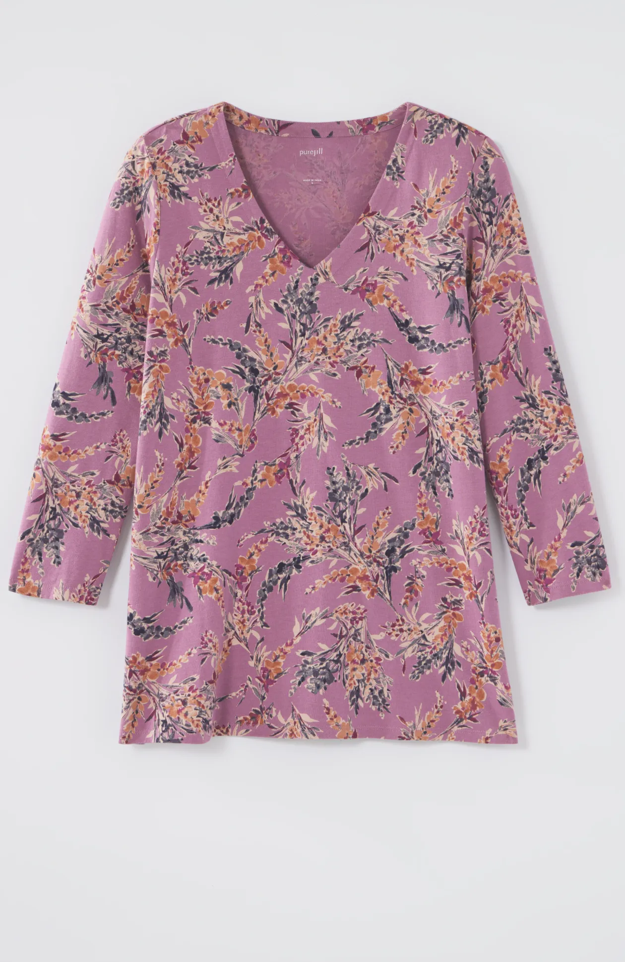 Pure Jill Printed V-Neck Tee