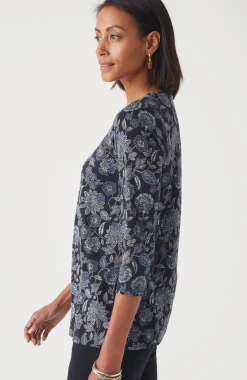 Pure Jill Printed V-Neck Tee