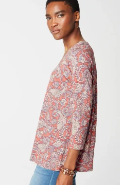 Pure Jill Printed V-Neck Tee