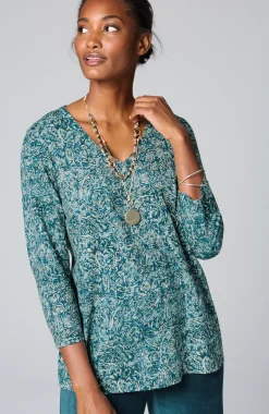 Pure Jill Printed V-Neck Tee