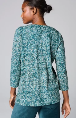 Pure Jill Printed V-Neck Tee