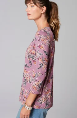 Pure Jill Printed V-Neck Tee