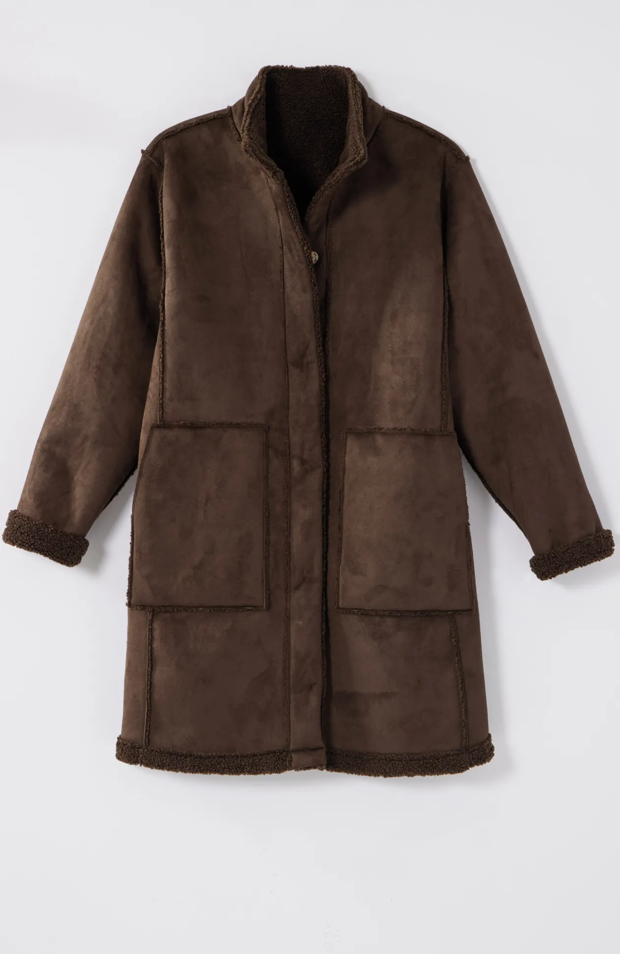 Pure Jill Reversible Long Teddy Coat
