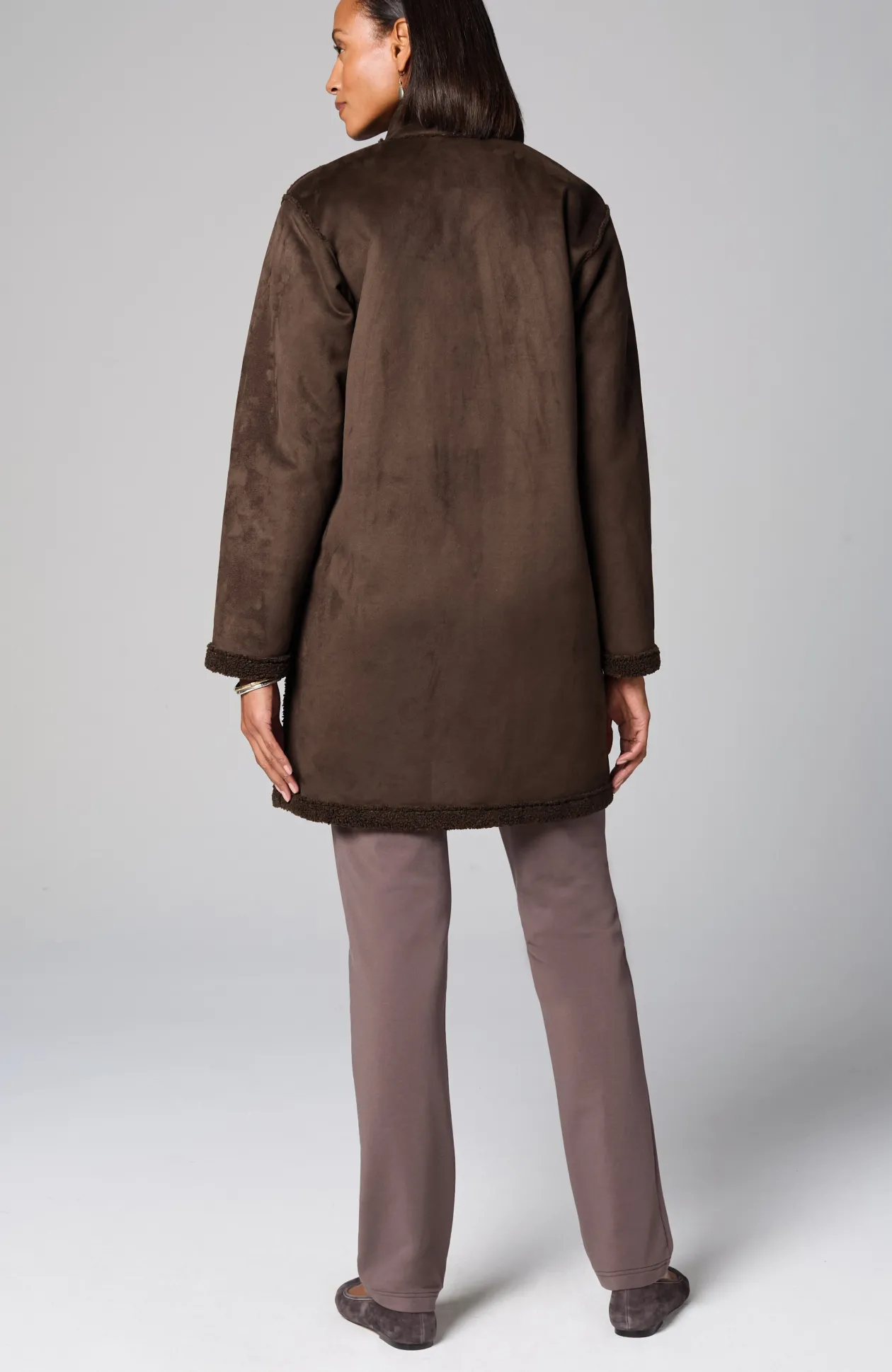 Pure Jill Reversible Long Teddy Coat