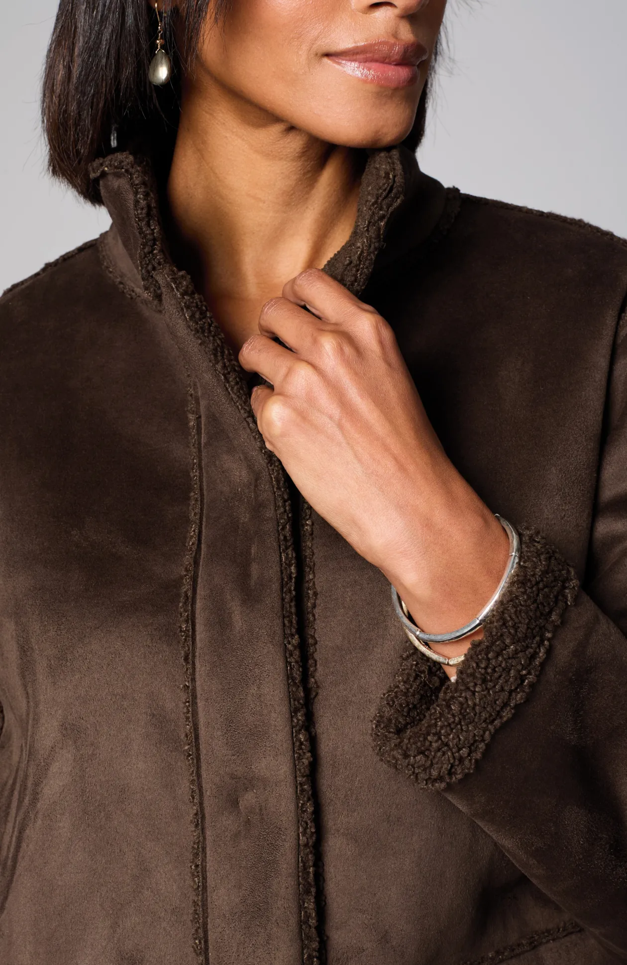 Pure Jill Reversible Long Teddy Coat