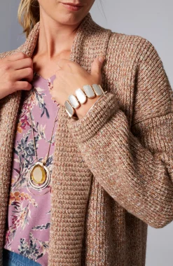 Pure Jill Ribbed-Texture Shawl-Collar Cardi