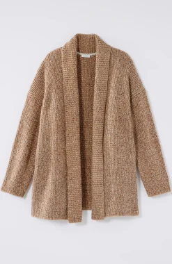 Pure Jill Ribbed-Texture Shawl-Collar Cardi