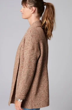 Pure Jill Ribbed-Texture Shawl-Collar Cardi