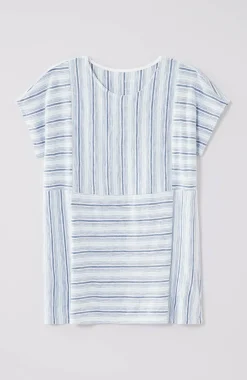 Pure Jill Round-Neck Variegated Striped Tee