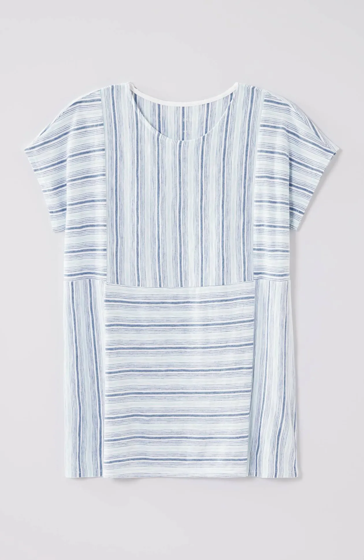 Pure Jill Round-Neck Variegated Striped Tee