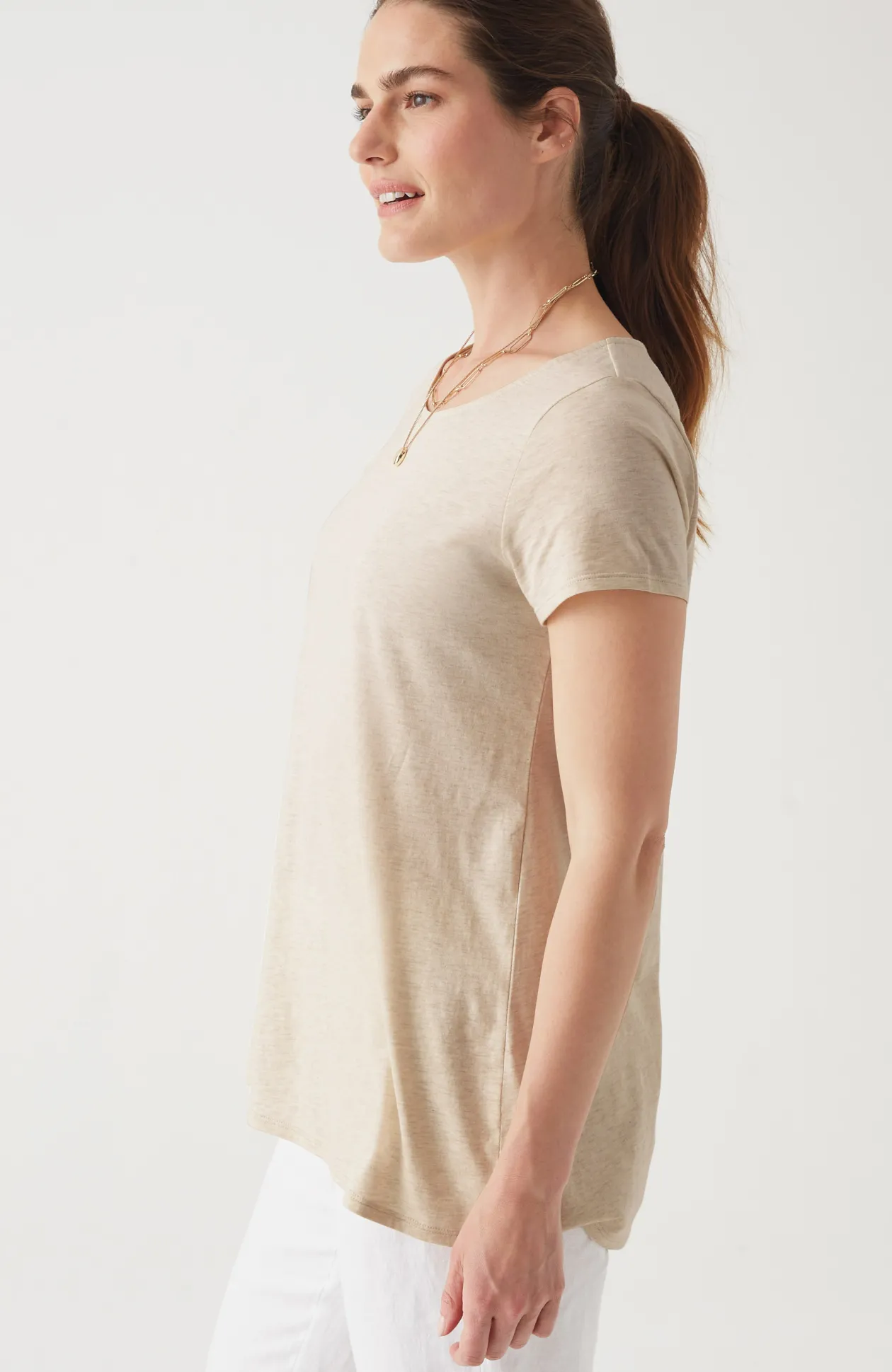 Pure Jill Scoop-Neck Elliptical Tee