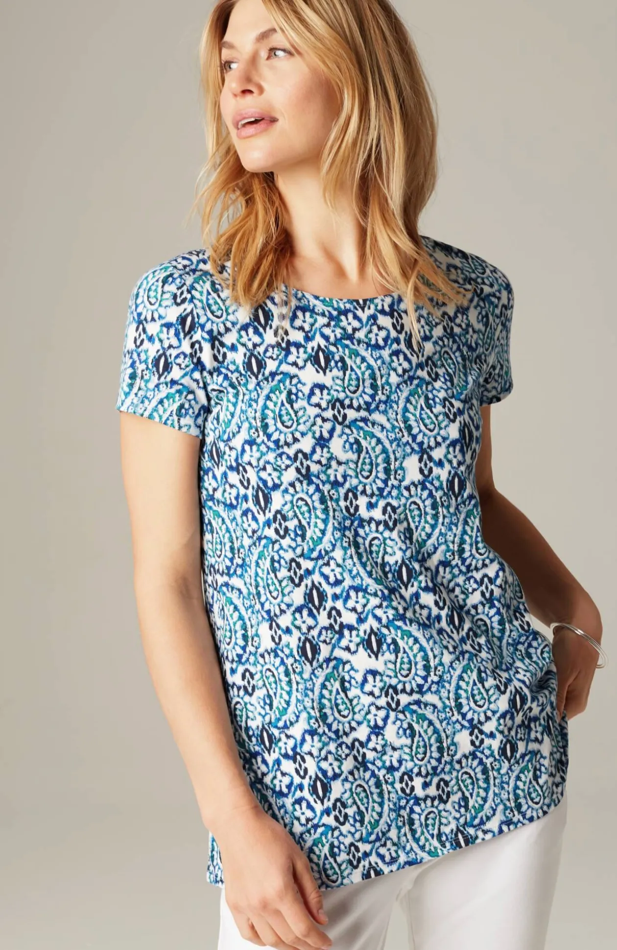 Pure Jill Scoop-Neck Elliptical Tee