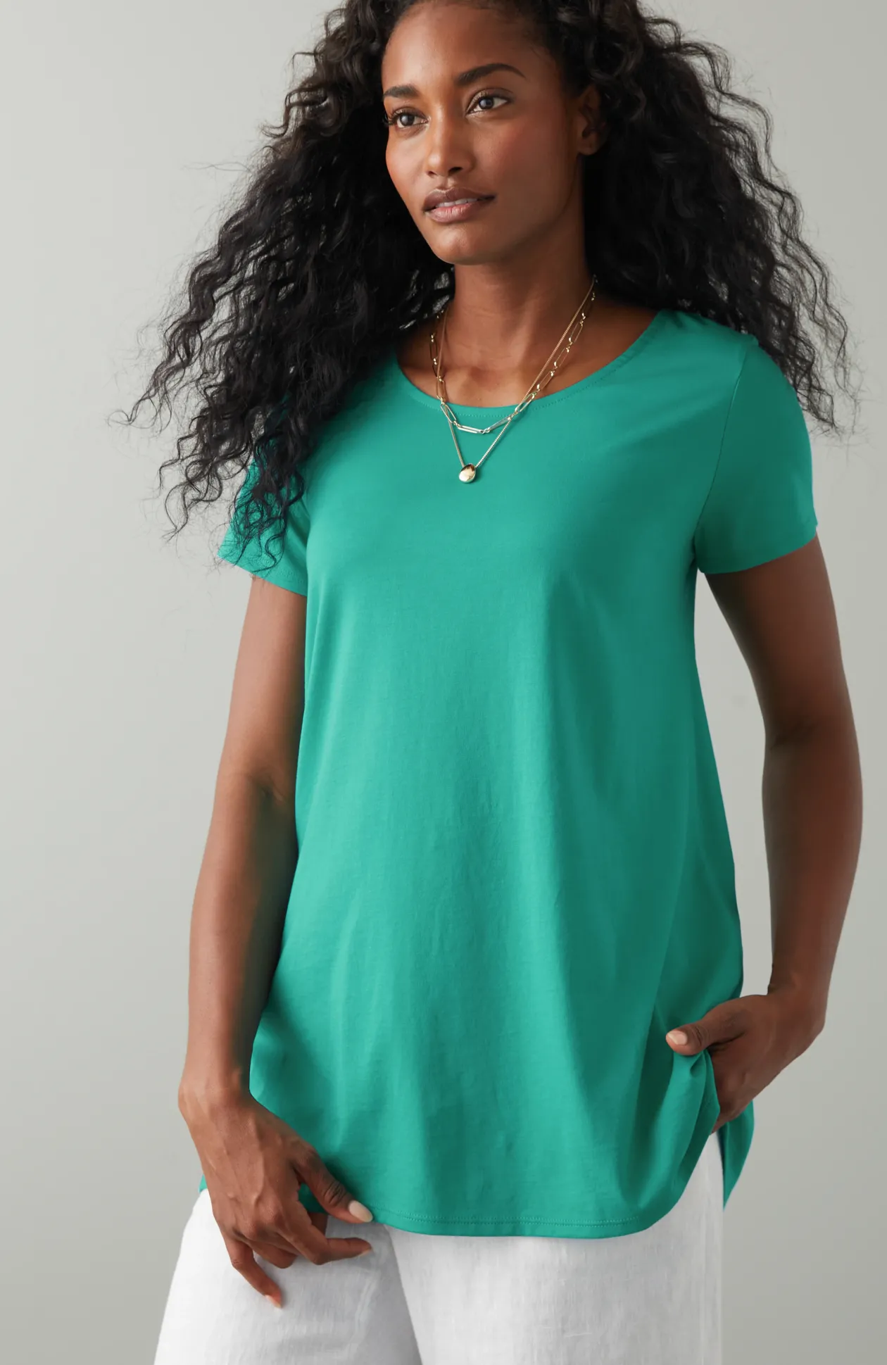 Pure Jill Scoop-Neck Elliptical Tee