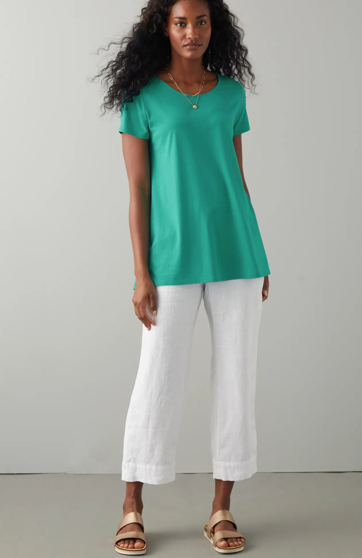 Pure Jill Scoop-Neck Elliptical Tee