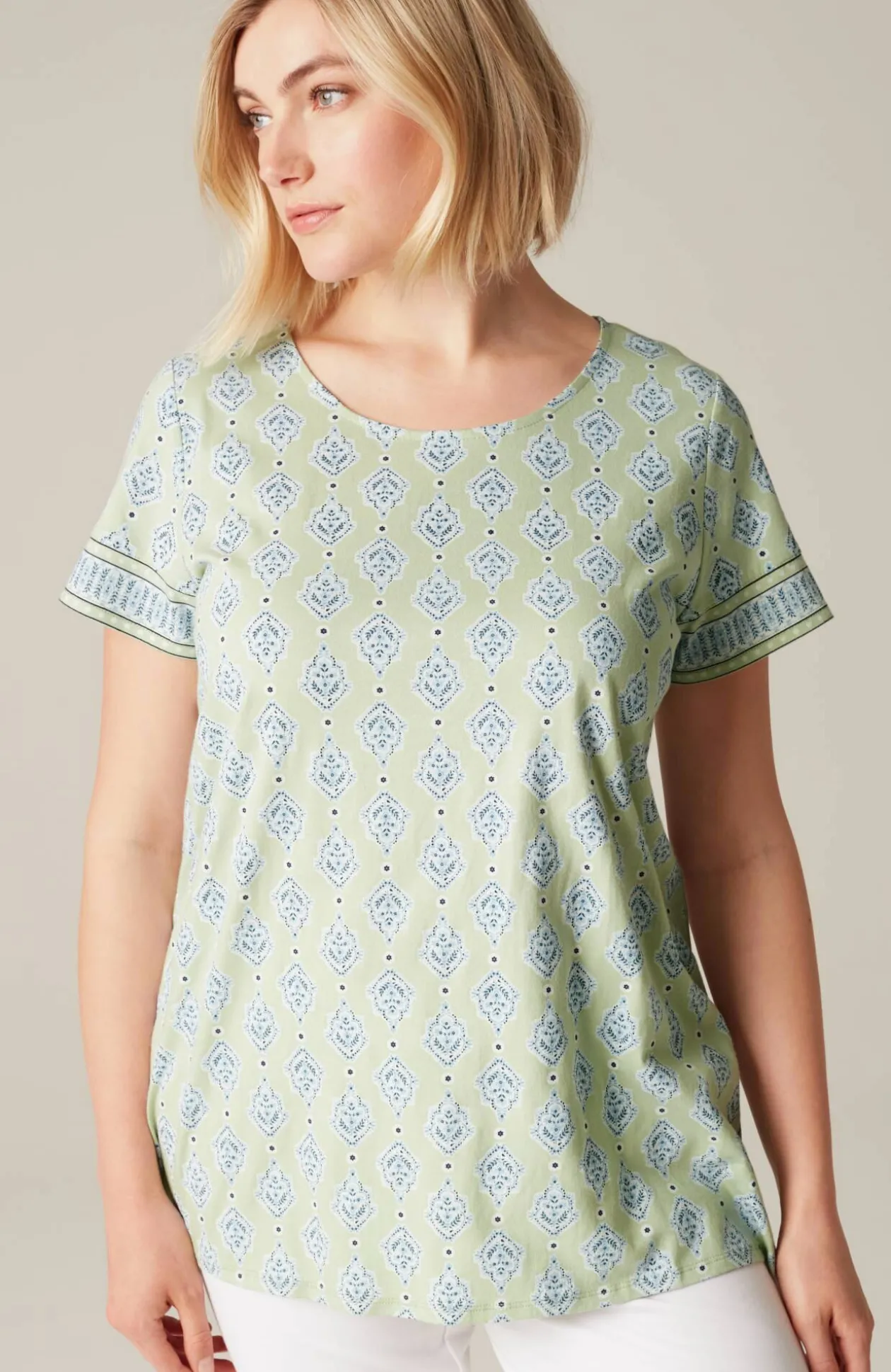 Pure Jill Scoop-Neck Elliptical Tee