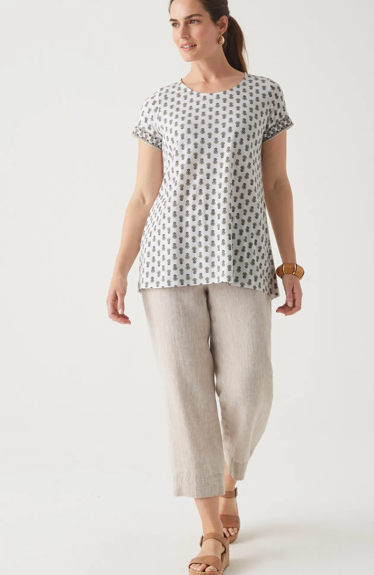 Pure Jill Scoop-Neck Elliptical Tee