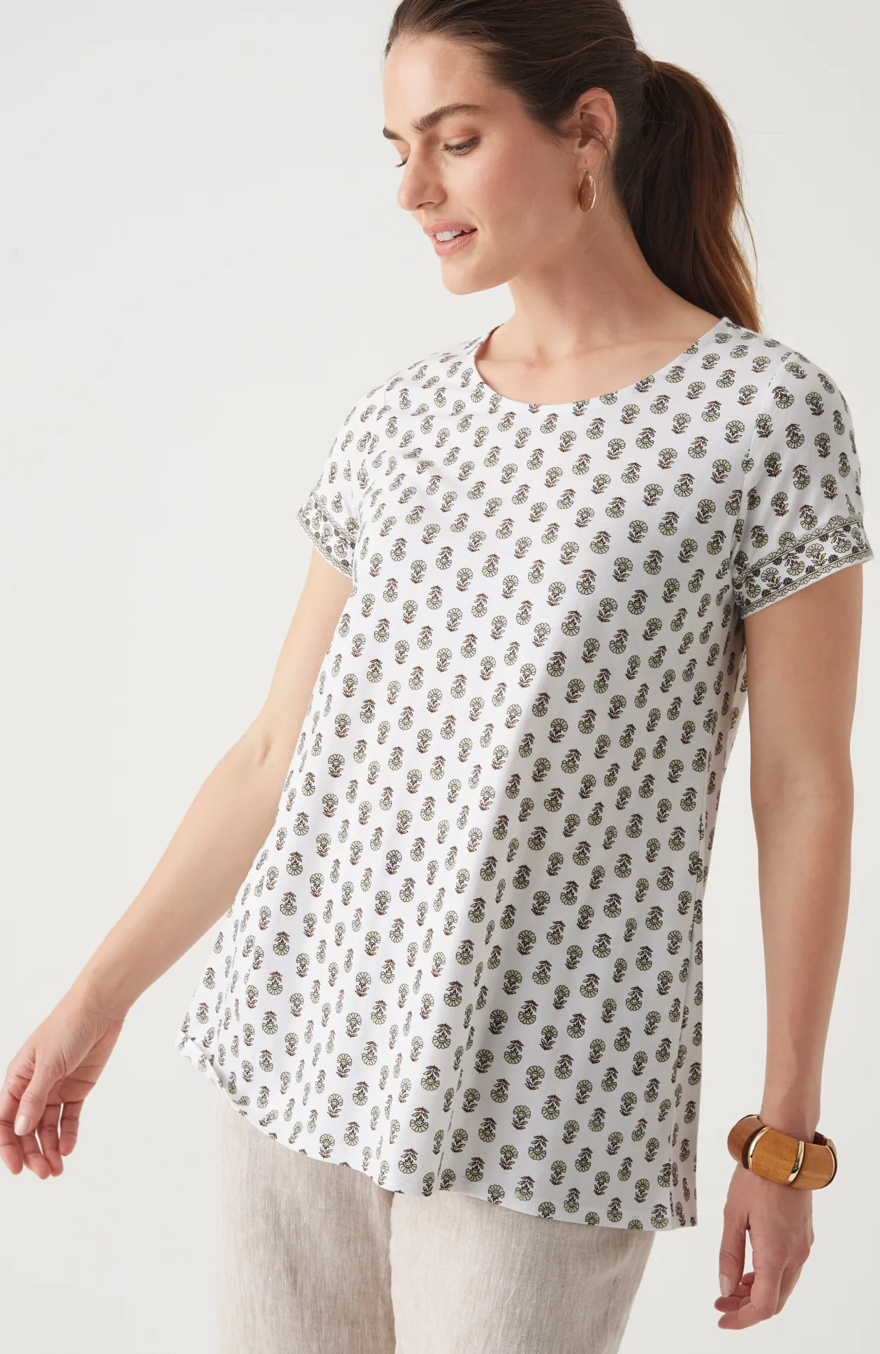 Pure Jill Scoop-Neck Elliptical Tee