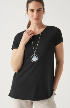 Pure Jill Scoop-Neck Elliptical Tee