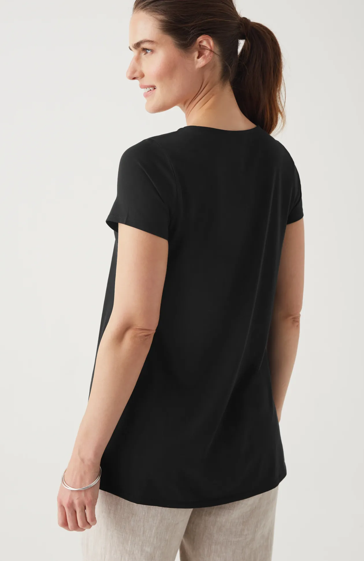 Pure Jill Scoop-Neck Elliptical Tee