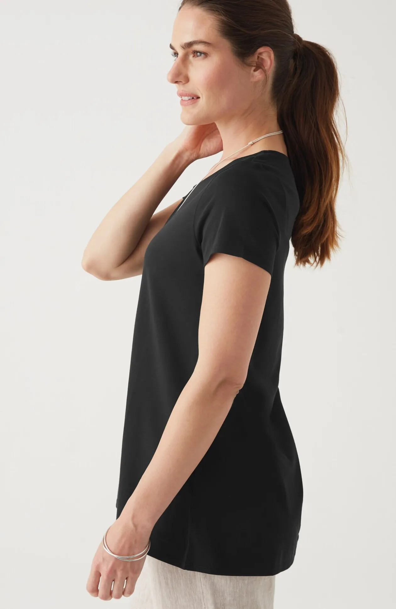 Pure Jill Scoop-Neck Elliptical Tee