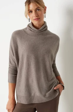 Pure Jill Scrunch-Neck Recycled-Cashmere Sweater