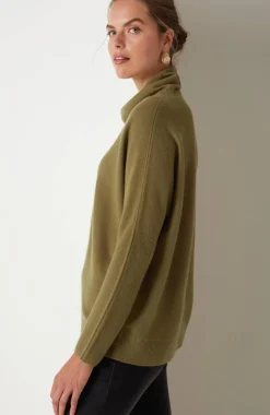 Pure Jill Scrunch-Neck Recycled-Cashmere Sweater