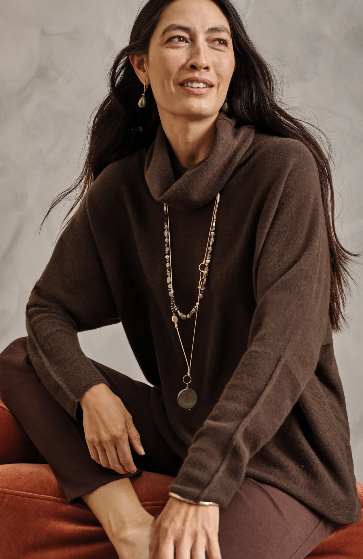 Pure Jill Scrunch-Neck Recycled-Cashmere Sweater