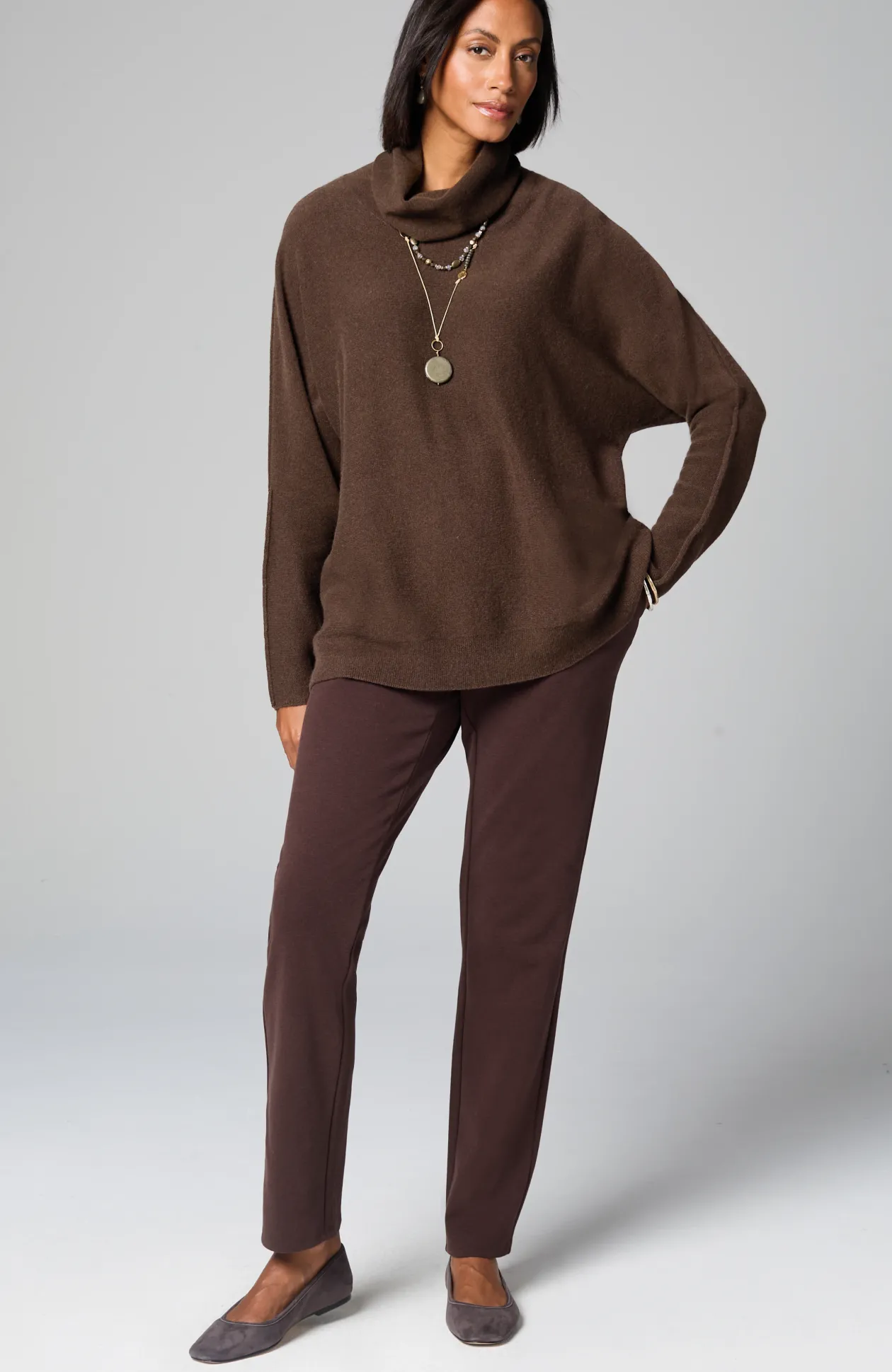 Pure Jill Scrunch-Neck Recycled-Cashmere Sweater