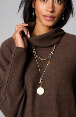 Pure Jill Scrunch-Neck Recycled-Cashmere Sweater