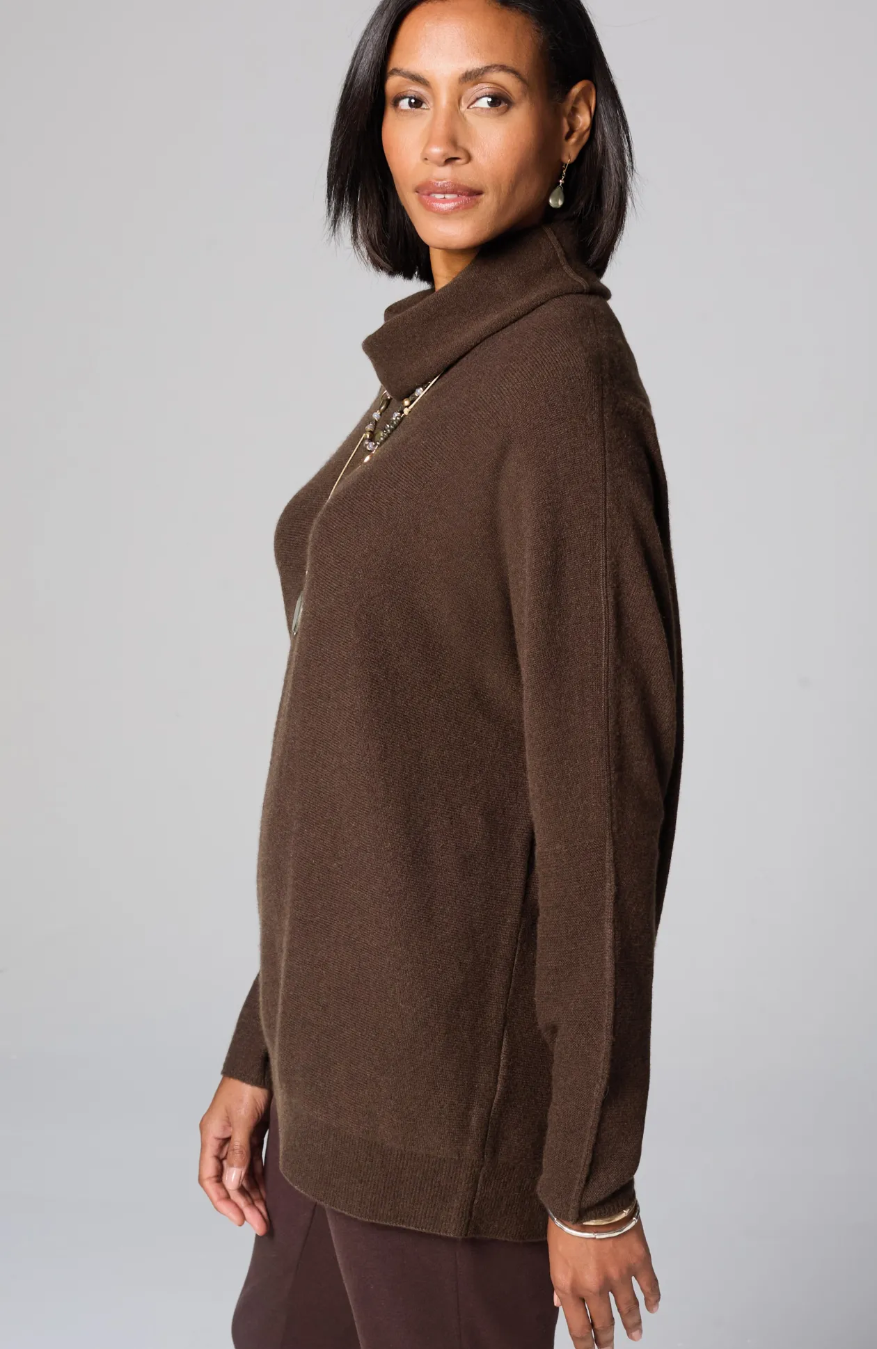 Pure Jill Scrunch-Neck Recycled-Cashmere Sweater