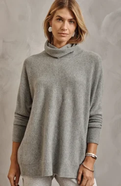 Pure Jill Scrunch-Neck Recycled-Cashmere Sweater
